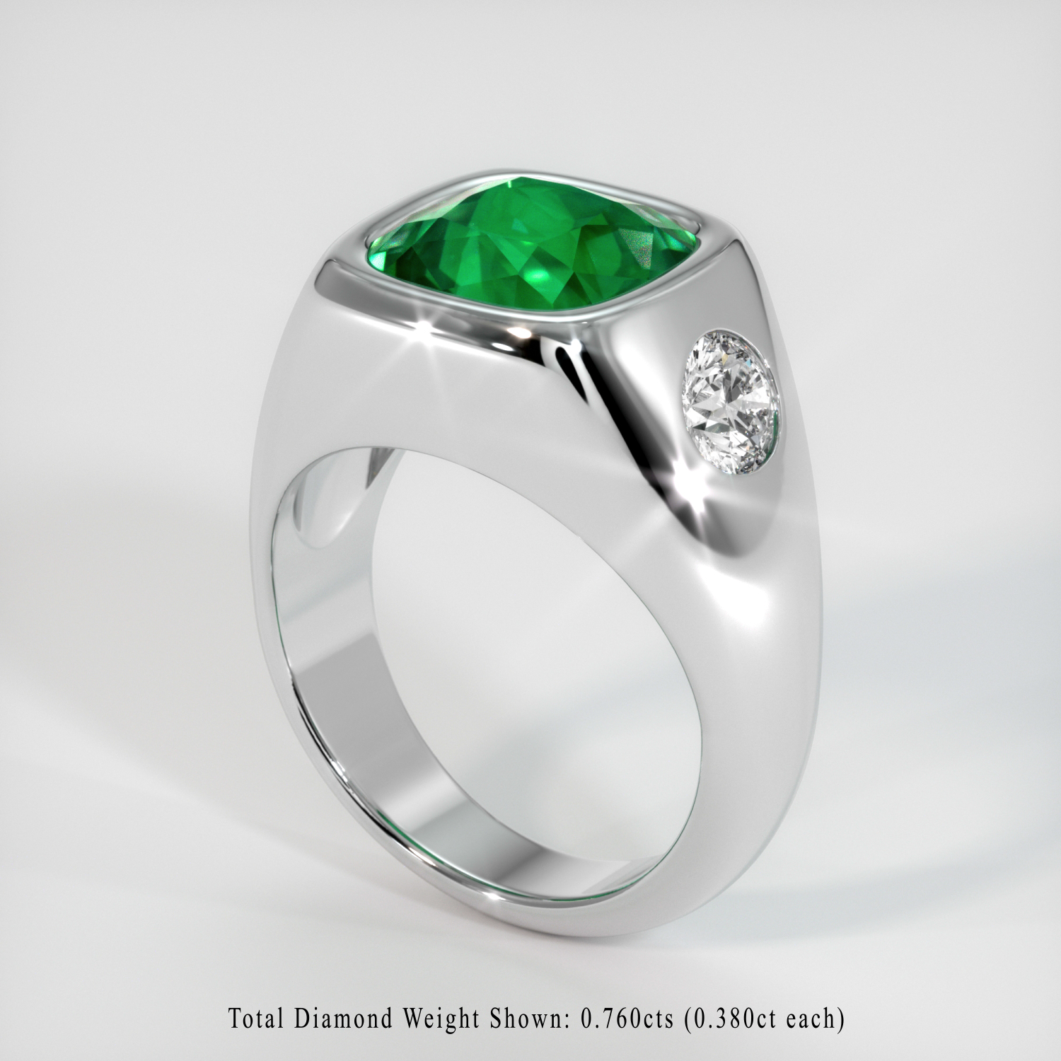 Mens emerald hot sale engagement rings