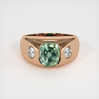 2.78 Ct. Bluish Green Sapphire Ring, 18K Rose Gold 1
