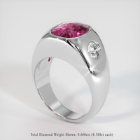 3.19 Ct. Pink Sapphire Ring, 14K White Gold 2