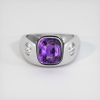 4.69 Ct. Purple Sapphire Ring, 14K White Gold 1