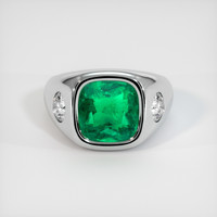 3.72 Ct. Emerald Ring, 18K White Gold 1