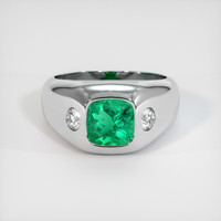 1.57 Ct. Emerald Ring, 18K White Gold 1