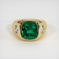 4.39 Ct. Emerald Ring, 18K Yellow Gold 1