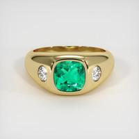 1.29 Ct. Emerald Ring, 18K Yellow Gold 1