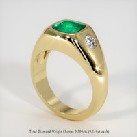 1.29 Ct. Emerald Ring, 18K Yellow Gold 2