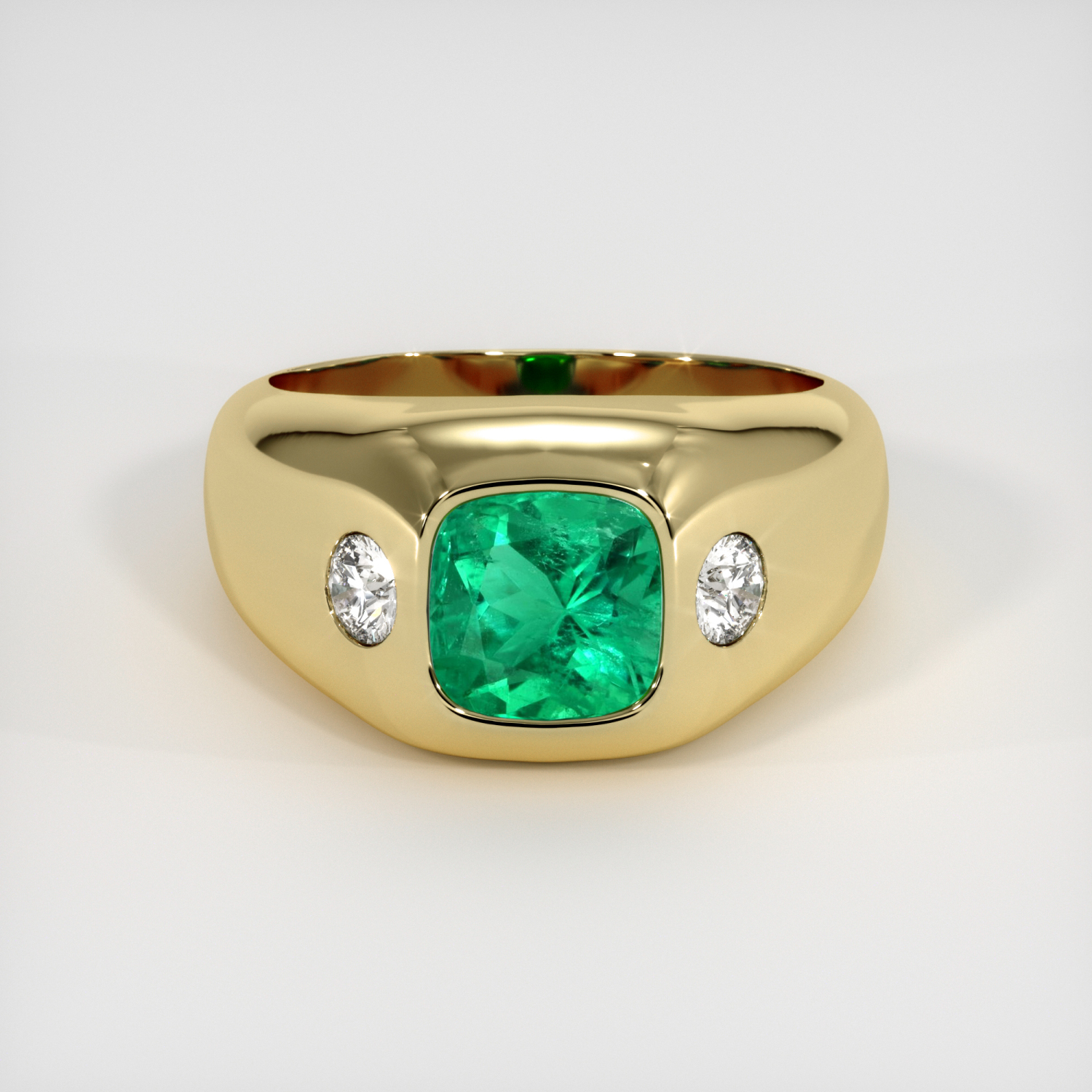 green emerald ring js1530y18 s4004 18k yellow gold preview request view 01