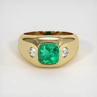 1.57 Ct. Emerald Ring, 18K Yellow Gold 1