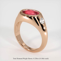 2.50 Ct. Padparadscha Sapphire Ring, 14K Rose Gold 2