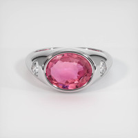 3.06 Ct. Padparadscha Sapphire Ring, 14K White Gold 1