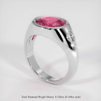 3.06 Ct. Padparadscha Sapphire Ring, 14K White Gold 2