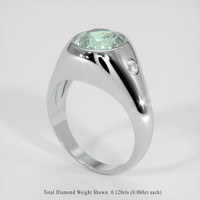 3.31 Ct. Bluish Green Sapphire Ring, 18K White Gold 2