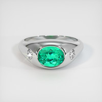 3.45 Ct. Emerald Ring, 18K White Gold 1