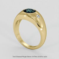 1.03 Ct. Bluish Green Tourmaline Ring, 10K Yellow Gold 2