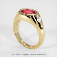 2.50 Ct. Padparadscha Sapphire Ring, 10K Yellow Gold 2