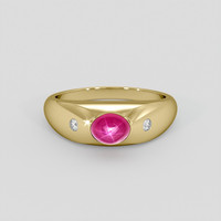 0.94 Ct. Pinkish Red Ruby Ring, 10K Yellow Gold 1