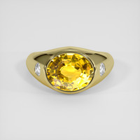 3.48 Ct. Yellow Sapphire Ring, 14K Yellow Gold 1