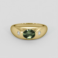 1.09 Ct. Green Sapphire Ring, 18K Yellow Gold 1