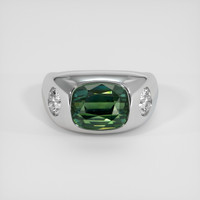 5.01 Ct. Bluish Green Sapphire Ring, Platinum 950 1
