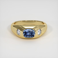 1.43 Ct. Greyish Blue Sapphire Ring, 10K Yellow Gold 1