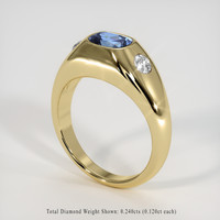 1.43 Ct. Greyish Blue Sapphire Ring, 10K Yellow Gold 2