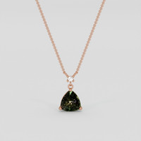 1.53 Ct. Greenish Brown Sapphire Pendant, 14K Rose Gold 1
