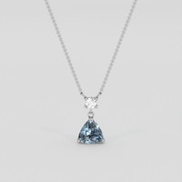 1.32 Ct. Greyish Blue Sapphire Pendant, 18K White Gold 1