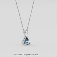 1.32 Ct. Greyish Blue Sapphire Pendant, 18K White Gold 2