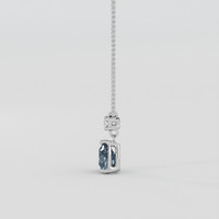 1.32 Ct. Greyish Blue Sapphire Pendant, 18K White Gold 3