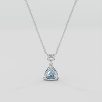 1.32 Ct. Greyish Blue Sapphire Pendant, 18K White Gold 4