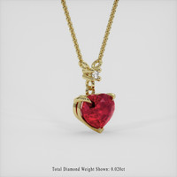 1.75 Ct. Ruby Pendant, 14K Yellow Gold 2