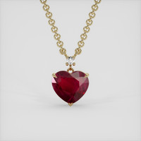 4.10 Ct. Purplish Red Ruby Pendant, 14K Yellow Gold 1