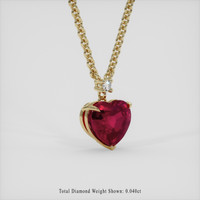 4.10 Ct. Purplish Red Ruby Pendant, 14K Yellow Gold 2