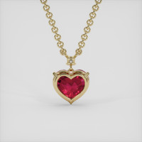 4.10 Ct. Purplish Red Ruby Pendant, 14K Yellow Gold 4