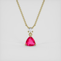 0.72 Ct. Ruby Pendant, 18K Yellow Gold 1