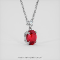 2.26 Ct. Ruby Necklace, Platinum 950 2
