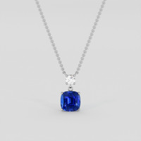 3.56 Ct. Blue Sapphire Necklace, 10K White Gold 1