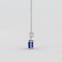 3.56 Ct. Blue Sapphire Necklace, 10K White Gold 3