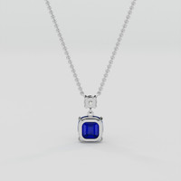 3.56 Ct. Blue Sapphire Necklace, 10K White Gold 4