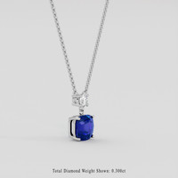 3.56 Ct. Blue Sapphire Necklace, 18K White Gold 2