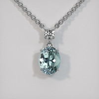 2.35 Ct. Gemstone Pendant, 18K White Gold 1