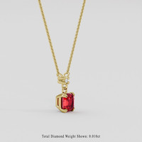 1.04 Ct. Ruby Necklace, 10K Yellow Gold 2
