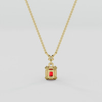1.04 Ct. Ruby Necklace, 10K Yellow Gold 4