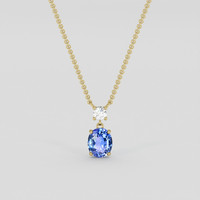 2.14 Ct. Blue Sapphire Necklace, 10K Yellow Gold 1