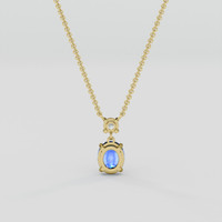 2.14 Ct. Blue Sapphire Necklace, 10K Yellow Gold 4