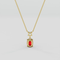 1.14 Ct. Pinkish Red Ruby Necklace, 14K Yellow Gold 4