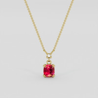 1.04 Ct. Ruby Necklace, 14K Yellow Gold 1