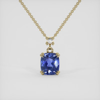 1.80 Ct. Blue Sapphire Necklace, 14K Yellow Gold 1