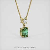 1.02 Ct. Bluish Green Sapphire Necklace, 14K Yellow Gold 2