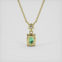 1.02 Ct. Bluish Green Sapphire Necklace, 18K Yellow Gold 4