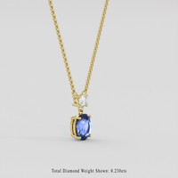 2.14 Ct. Blue Sapphire Necklace, 18K Yellow Gold 2